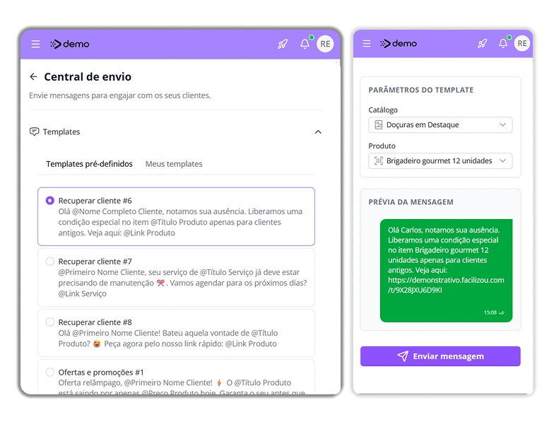 Painel de CRM para gestão de clientes de confeitaria
