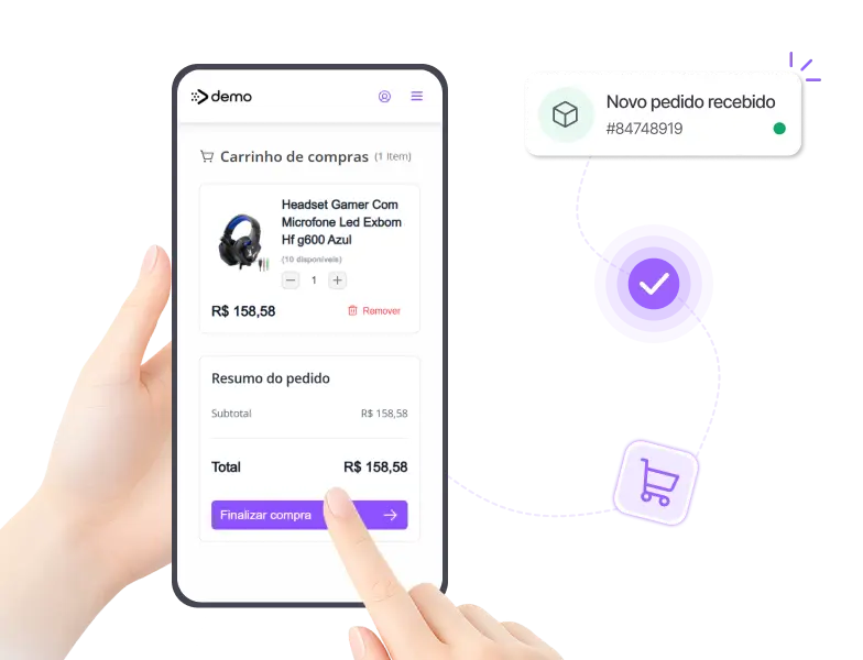 Cliente realizando pedido online de produtos eletrônicos