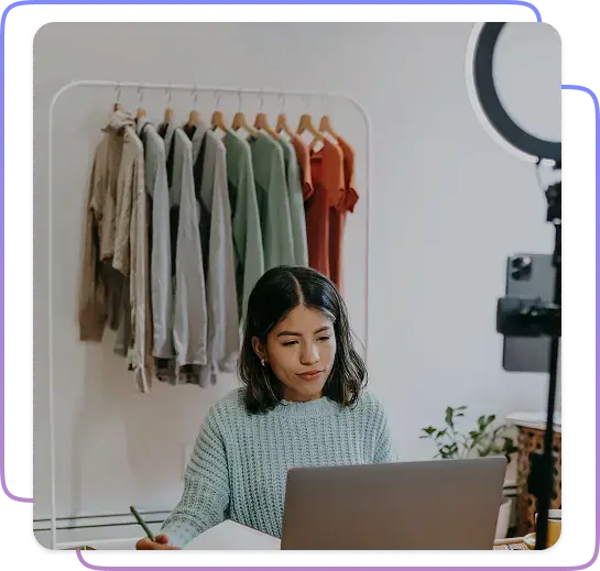 Empreendedora organizando seu negócio