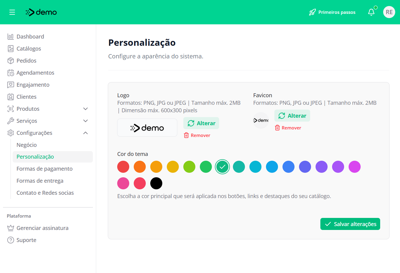 Personalização Plataforma